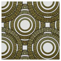 Greek Meander  in Golden Seamless Pattern Fabric