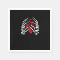 Skeleton Hands Holding Heart Halloween Costume  Napkins