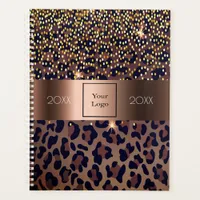 Business logo leopard pattern brown bronze 2025 planner