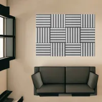 Modern stripes in black, white and gray - cool     rug