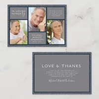 BUDGET Masculine Photo Funeral Thank You Note Card