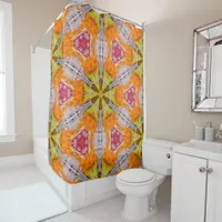 Red, Orange, Yellow Abstact Shower Curtain
