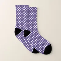Cute Purple and White Polka Dots Monogram Socks