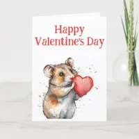 Adorable Hampster Valentine's Day Card