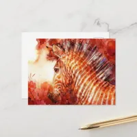 Beautiful red zebra postcard