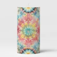  Tie Dye Medallion Print Pillar Candle