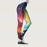 Starry Night Wanderlust: A Whimsical Adventure Leggings