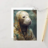 A Manatee in Robes Postcard