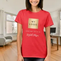 Red business logo name signature T-Shirt