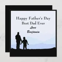 Best Dad & Son Silhouettes Name Father's Day Card