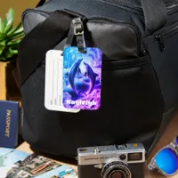 Monogram Blue & Purple Dolphins Ocean | Luggage Tag