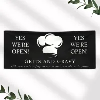 Restaurant Black White Chef Hat Business Banner