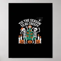 Creepy Funny Skeleton Halloween Spooky Poster