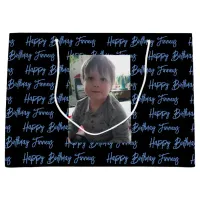 Personalized Happy Birthday Photo  Large Gift Bag