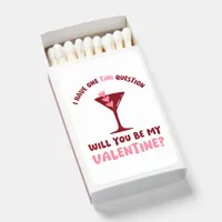  Martini Valentines Pink and Red Modern Galentines Matchboxes