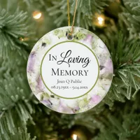 Pink Green Hydrangea Watercolor Memorial Keepsake  Ceramic Ornament