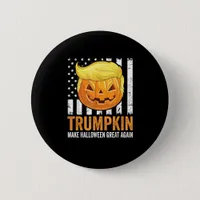 Make Halloween Great Again Trumpkin Funny Hair Pum Button