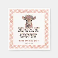 Holy Cow Rustic Plaid Baby Shower Napkins