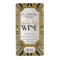 Wine Bottle Labels | Gold+Taupe+Black Art Deco v4