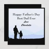 Best Dad Daughter Silhouette Name Fathers Day Card