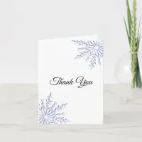 Elegant Blue Winter Snowflakes Sympathy Thank You