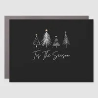 Tis The Season Christmas Retro Classic Car Magnet