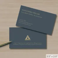 Simple Upscale Gold Triangle Logo Business Card