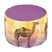 Abstract Collage Ozzy the Camel ID102 Pouf