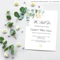 Budget eucalyptus greenery vow renewal invitation