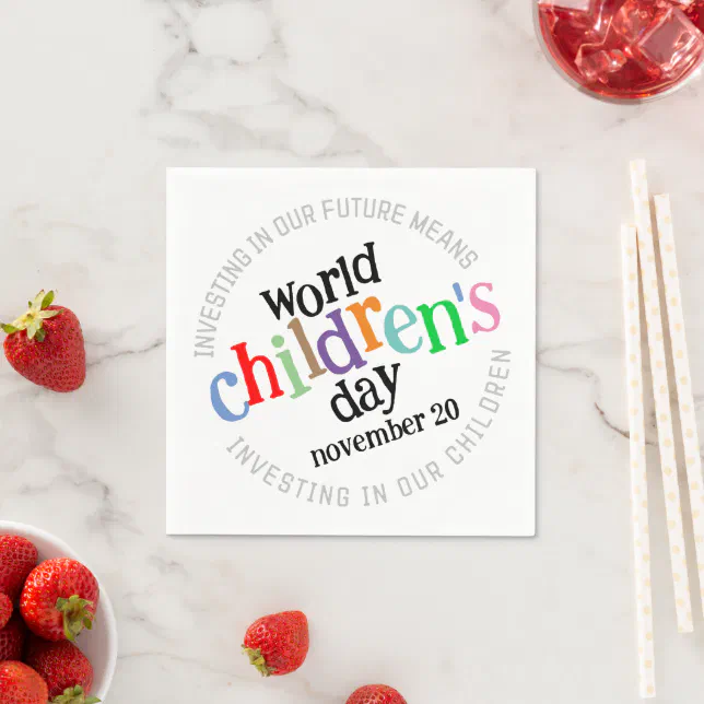  Colorful Happy World Children's Day Napkins