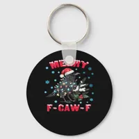 Merry F-Caw-F Funny & Vintage Design Keychain