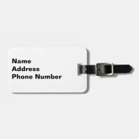 Simplistic Name and Address Luggage Luggage Tag