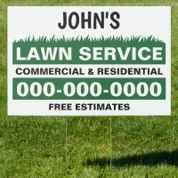 24" x 36" Green Lawn Service Double Sided Yard Sign