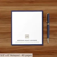 Elegant Custom Notepad with Navy Blue Frame