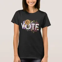 Vintage sunflower Floral Elegant Feminine Go Vote T-Shirt