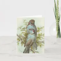 Vintage Birds Christmas Greeting Holiday Card