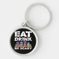 Eat Drink Be Scary Monster Halloween Creative Keychain