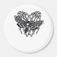 Deathshead Moth Classic - Skeleton Hand Heart Magnet