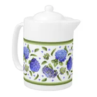 Blue Hydrangeas All Over Pattern Teapot