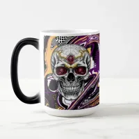 Purple and Black Sugar Skull Halloween  Magic Mug