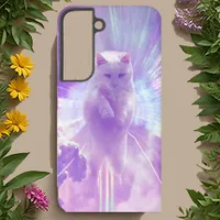Mystical Purple Cat Surreal Galaxy Art Case