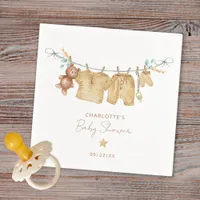 Simple Boho Clothesline Baby Shower Napkins