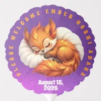 Cute Fox Cub Asleep in Starry Night Sky Balloon