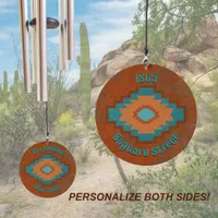 Southwest Canyons Geometric Diamond Personalized  Wind Chime