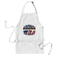 Arizona Picture and USA Flag Text Adult Apron