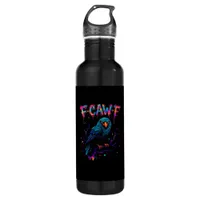 F Caw F Funny Bird Crow Raven Pun Joke Saying Stainless Steel Water Bottle