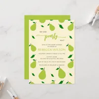 We Can Pearly Wait Fall Pear Baby Shower Invitation