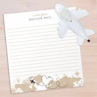 Travel World Map Personalized Notepad
