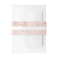 Stone Glitter Wedding Stripe Rose Gold ID647 Invitation Belly Band