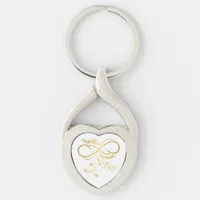 Happy Valentine's Day Together Forever Gold/White Keychain